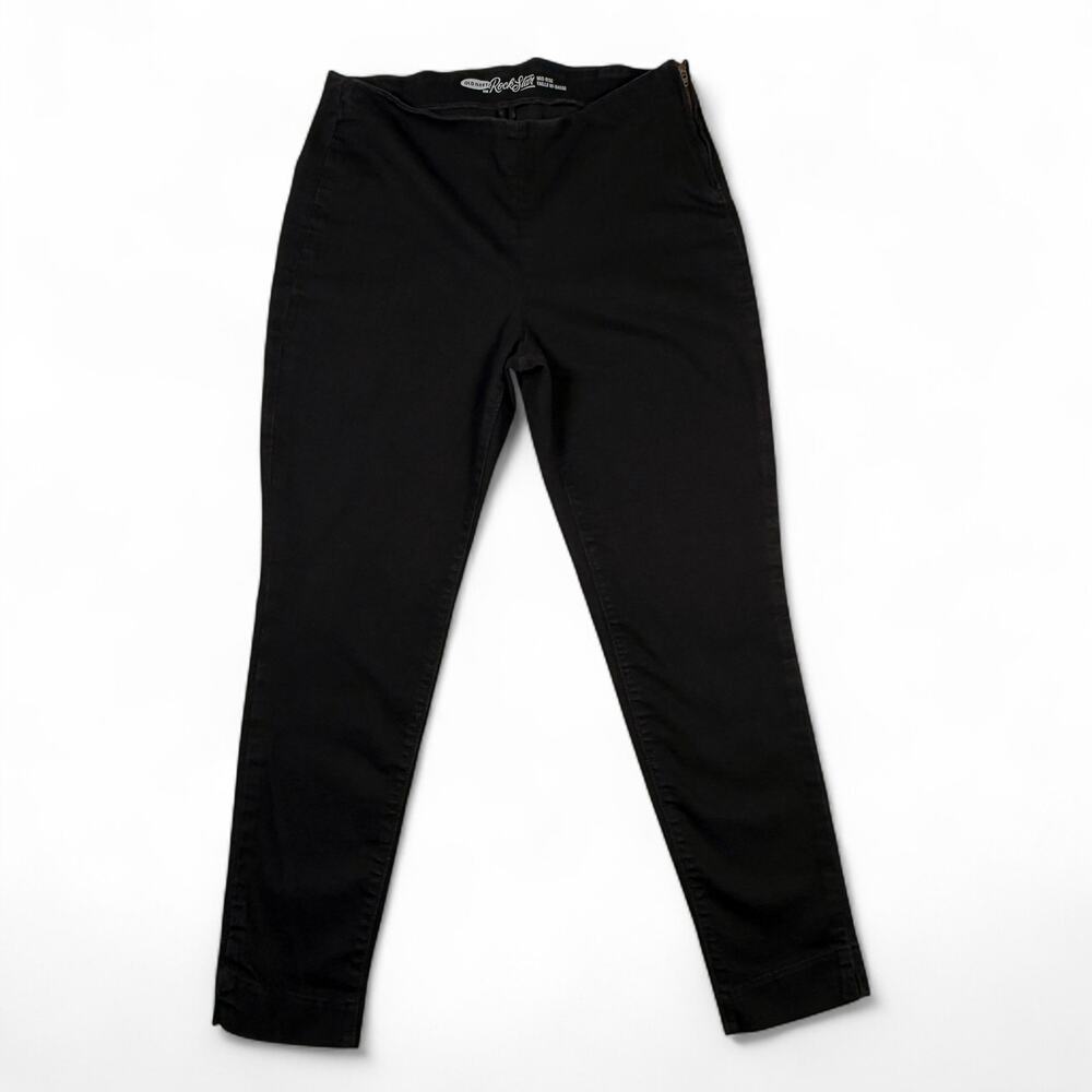 Old Navy Rockstar Mid Rise Audrey Crop Stretch Skinny Jeans Black Jack Womens 12